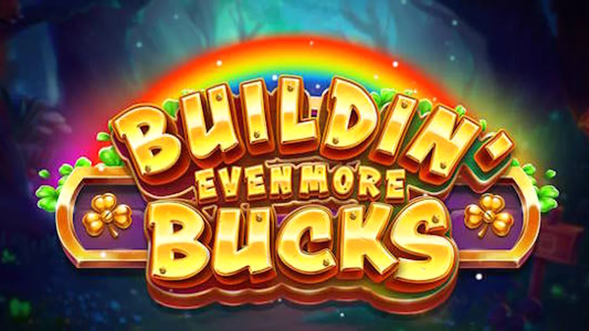 Cena vibrante do jogo Buildin’ Even More Bucks com personagens animados e elementos de construção